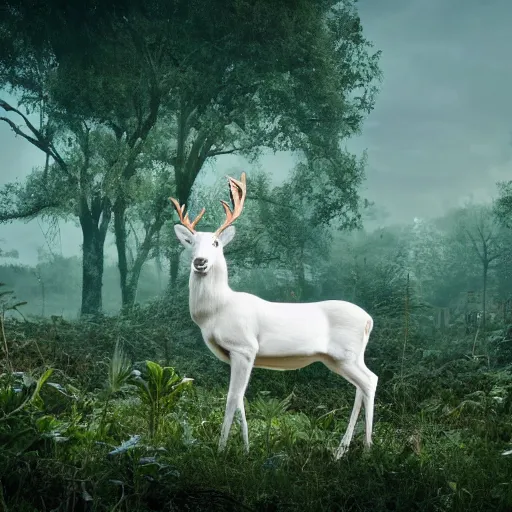 Anime Wilderness: 4K Wallpaper for PC - Majestic Deer in Nature