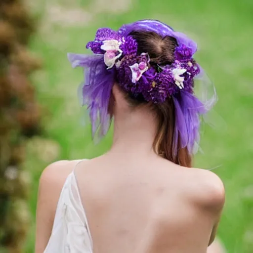 Prompt: A beautiful half girl-half flower, very romantic, violet