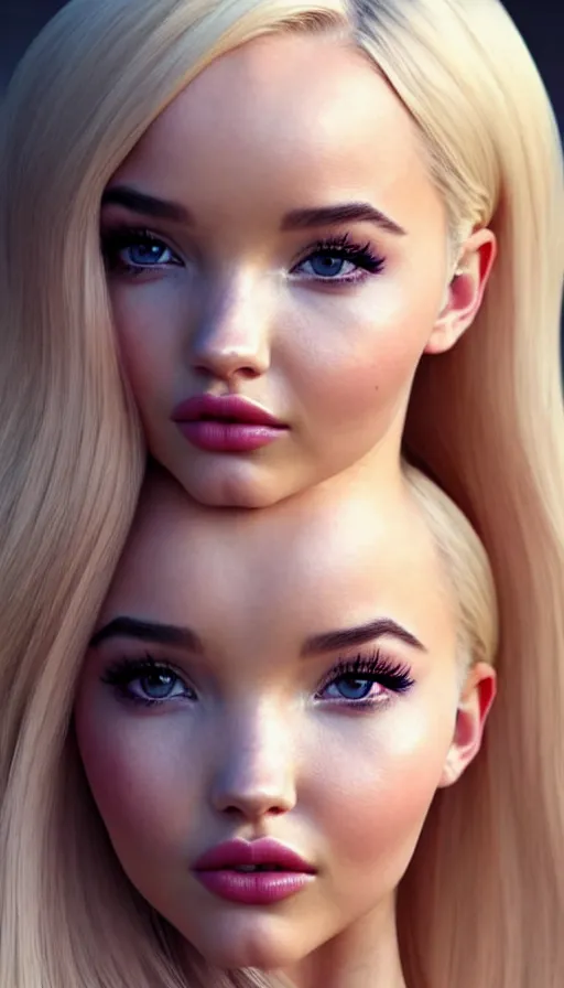 Image similar to a gorgeous female photo of a mix of dove cameron and madison beer, professionally retouched, soft lighting, wearing a feather dress, realistic, smooth face, perfect eyes, wide angle, sharp focus on eyes, 8 k high definition, insanely detailed, intricate, elegant, art by artgerm and wlop