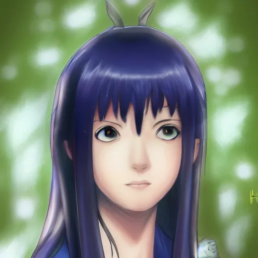 Prompt: hinata hyuga fanart, artstation