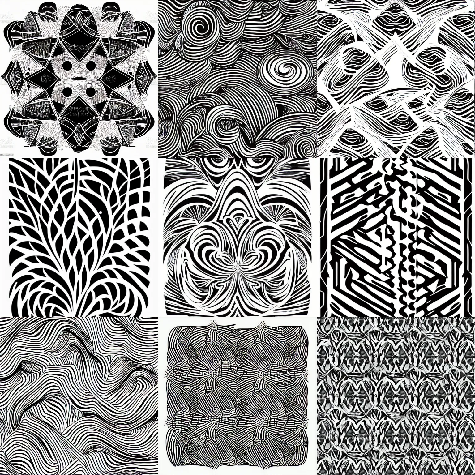 Prompt: abstract tattoo design, gradient, pattern, modern, very very very creative, vector art, black and white