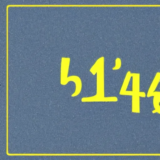 Prompt: yellow times new roman text with a black outline that says the number 5 4 %, light blue background