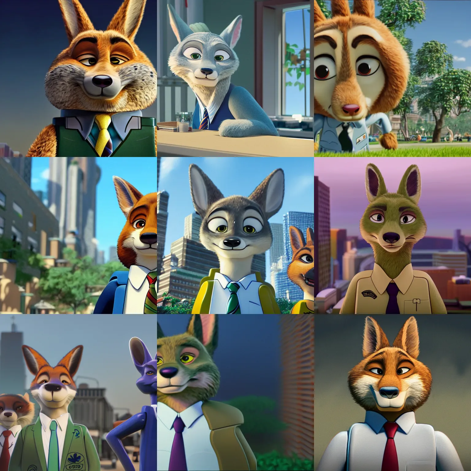 Prompt: Legoshi from Beastars, portrait, a still from Zootopia (2016), 4K Bluray, pixar style