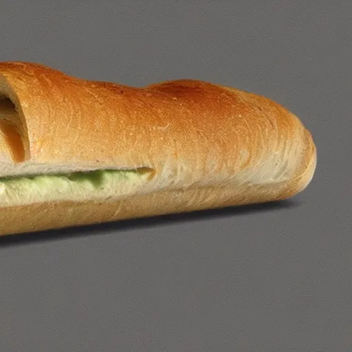 Image similar to a baguette with a face, photo realistic