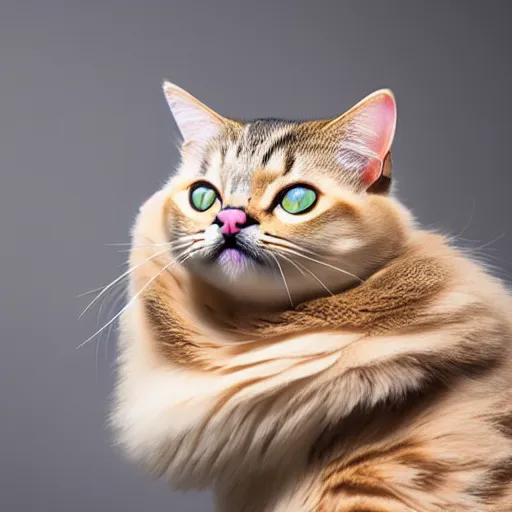 Prompt: professional photo shoot of a cat using a diffusion model to create a professional photo shoot of a cat