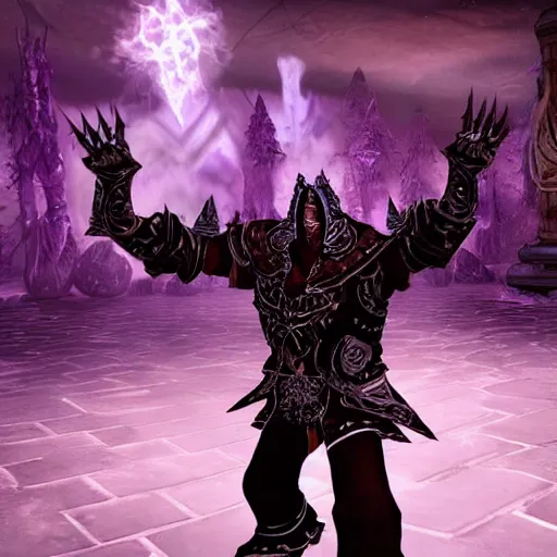 Prompt: The Lich King from World of Warcraft dancing at a disco