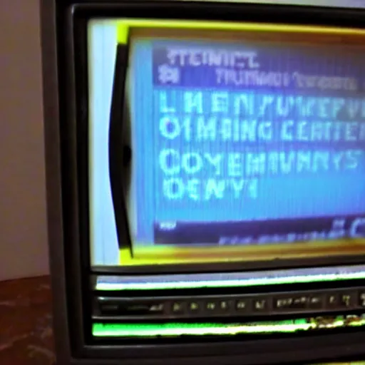 Image similar to ominous emergency warning broadcast on a crt tv in the living room