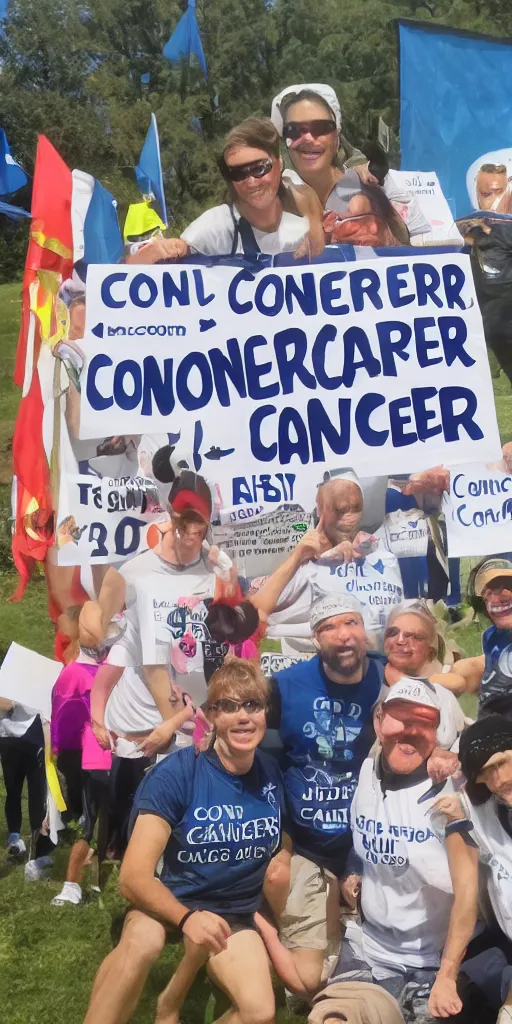 Image similar to conquer cancer.