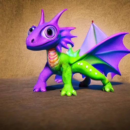 Prompt: adorable baby dragon, beautiful, colorful, cute, big eyes, rendered in octane, unreal engine