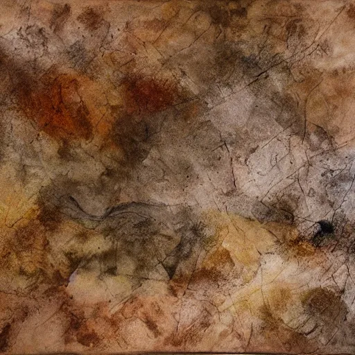 Image similar to an abstract composition in earth colours, made in wrinkled paper,