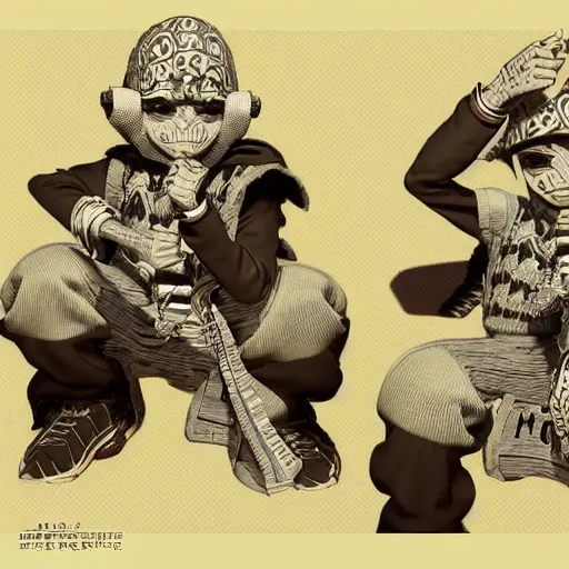 Image similar to rpg character concept art, twin brothers being cute and gangsta, intricate detail, in the style of jamie hewlett kawase hasui riyoko ikeda, 3 d render, artstation trending, 8 k, octane render, photorealistic, sharp detail, manga, black and white