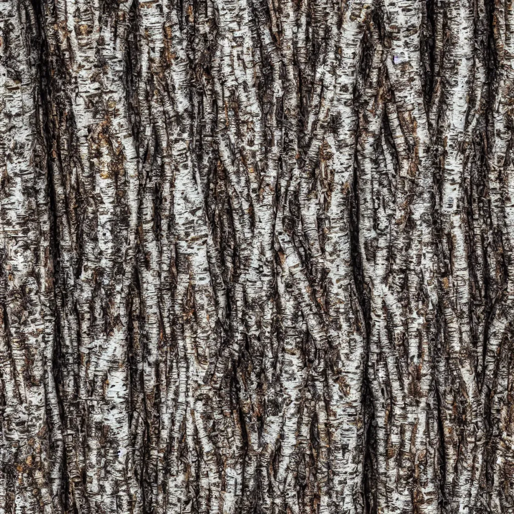 Prompt: birch tree bark texture material, high definition, high detail, 8 k, photorealistic