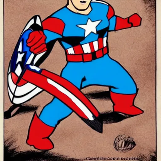 Image similar to corgi dressed as captain america, comic, professional art