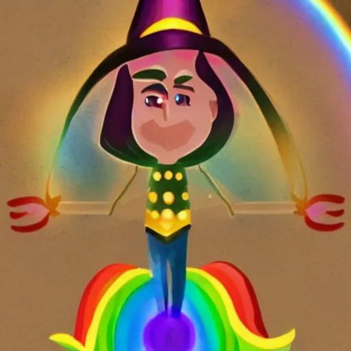 Image similar to a rainbow magician.