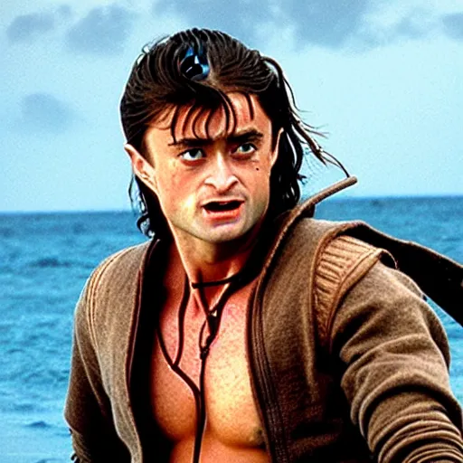 Prompt: Waterworld movie starring Daniel Radcliffe