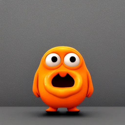 Image similar to orange keyhole character in the style of pixar