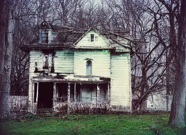 Image similar to photo of the most haunted house in the world, fujifilm velvia 5 0, color photography, sigma 2 8 mm