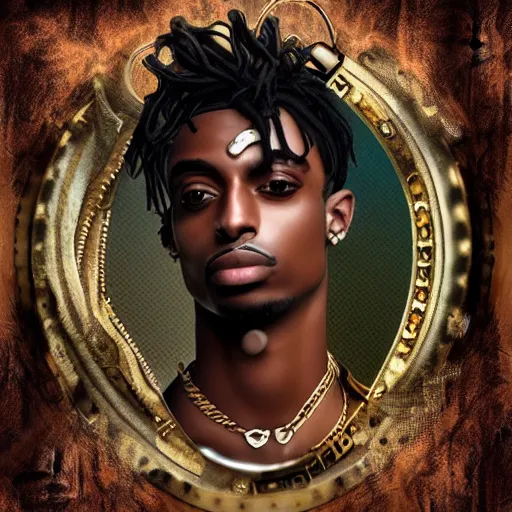 Image similar to playboi carti in steampunk style digital art 4 k the detailed super realistic