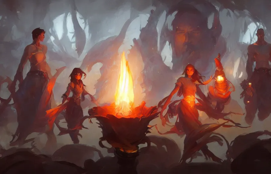 Image similar to greg manchess concept art of a the spirit flame lantern dimension, key visual, ambient lighting, highly detailed, digital painting, artstation, concept art, sharp focus, by makoto shinkai and akihiko yoshida and hidari and wlop and greg rutkowski