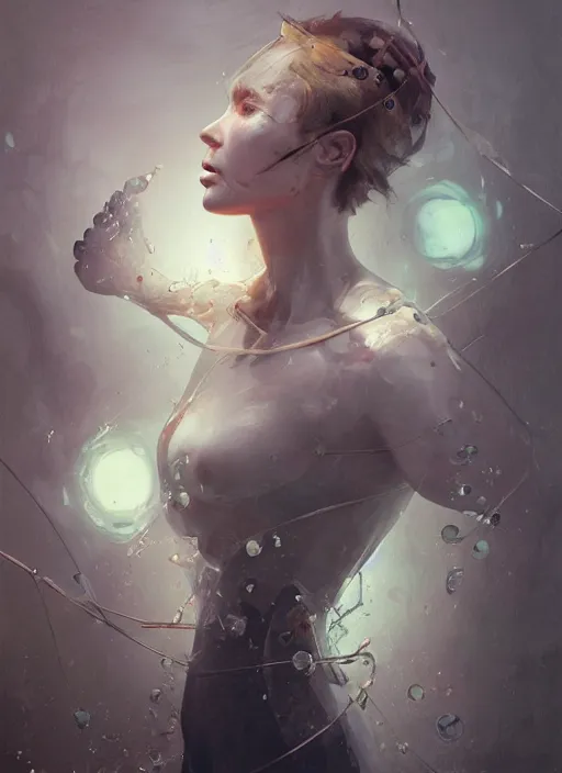 Prompt: photorealistic by michael komarck, greg rutkowski, victo ngai, artgerm, willem claesz heda and j. dickenson, higher cortical layers forming networks that operate over discretized parameters