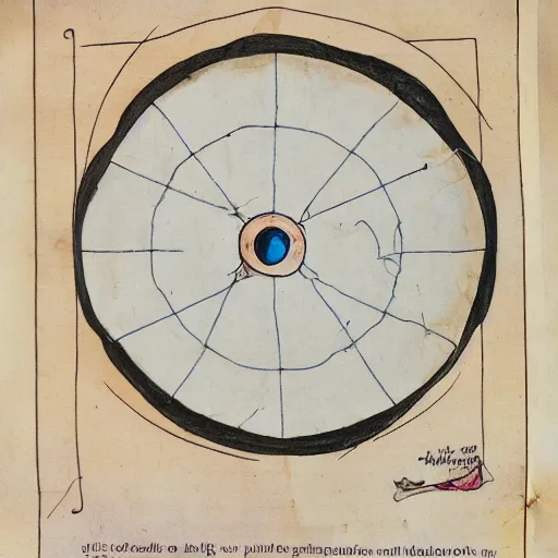 Prompt: diagram of a portal gun, magical parchment