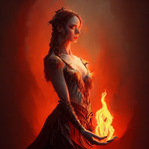 Image similar to Magician, female, fantasy, flames, frost, dramatic, intricate, elegant, highly detailed, digital painting, artstation, concept art, smooth, sharp focus, illustration, octane render, art by Leesha Hannigan, Ross Tran, Thierry Doizon, Kai Carpenter, Ignacio Fernández Ríos