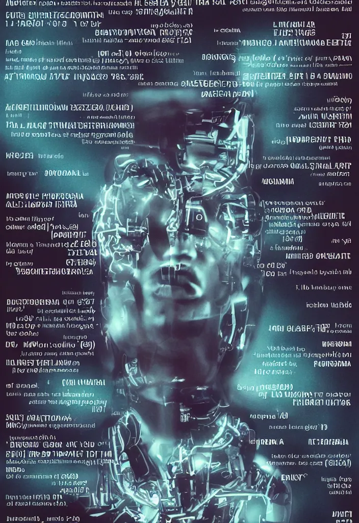 Image similar to a poster in the style of polish school of posters for the film about artificial intelligence