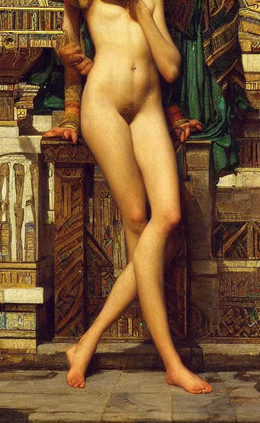 Prompt: egyptian golden age by edward john poynter