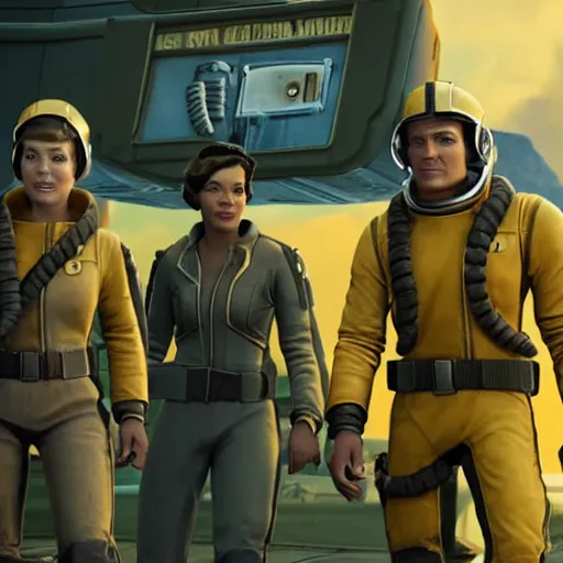 Image similar to a still from vault-tec movie