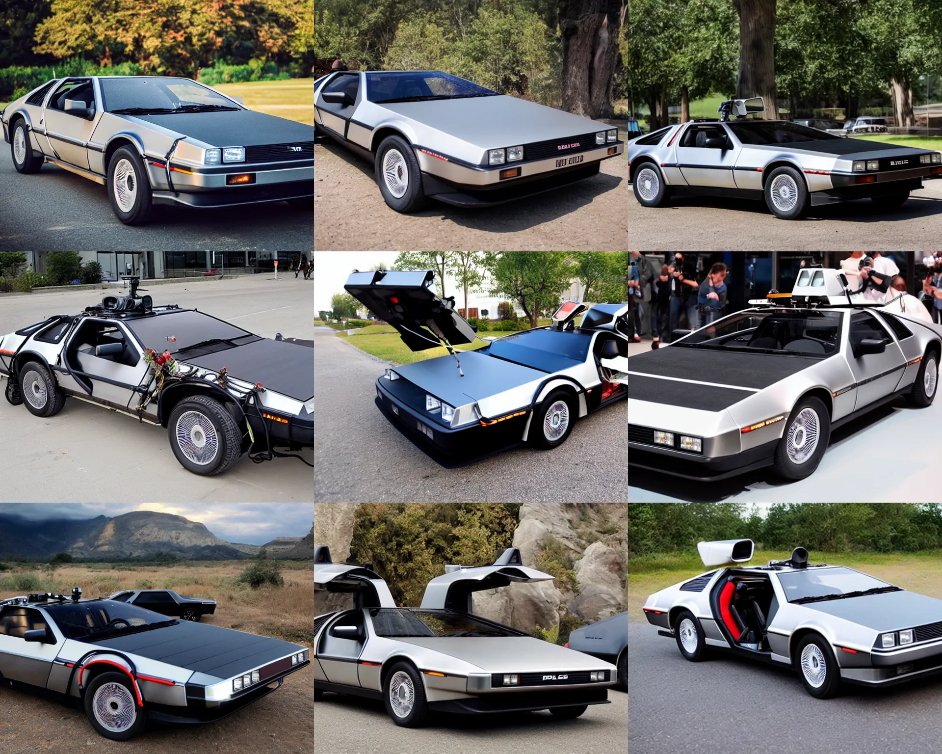 Image similar to new prototype delorean, dslr