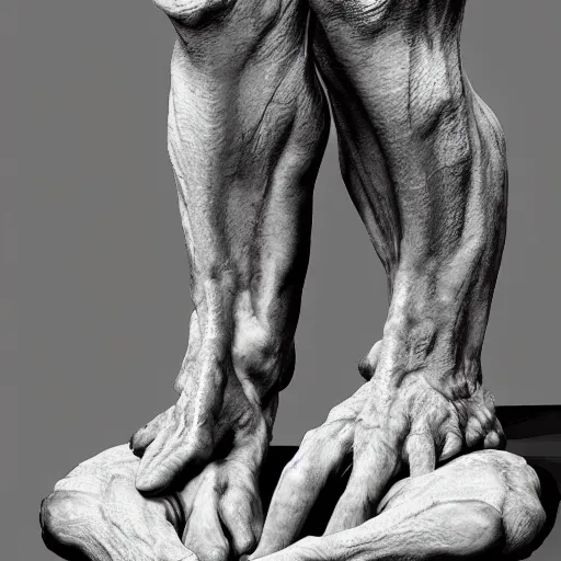 Image similar to gollum has giant chicken legs instead of his legs