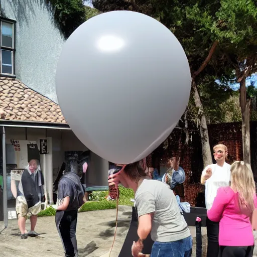 Prompt: a grey balloon as a fan