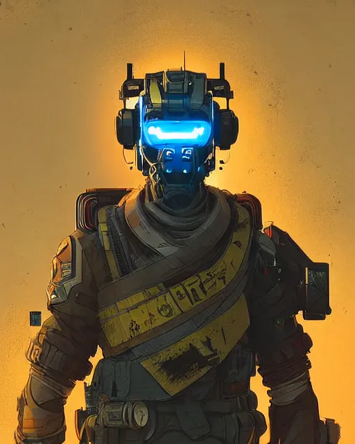 Image similar to soldier from apex legends, cyberpunk futuristic neon. decorated with traditional japanese ornaments by ismail inceoglu dragan bibin hans thoma greg rutkowski alexandros pyromallis nekro rene maritte illustrated, perfect face, fine details, realistic shaded, fine - face, pretty face