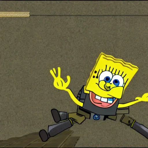 Image similar to Spongebob in GoldenEye 64 screenshot