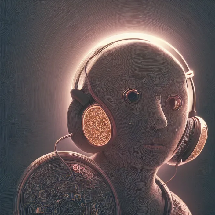 Prompt: mouse with headphones, HD, 4K, intricate abstract. intricate artwork. by Tooth Wu, wlop, beeple, dan mumford, octane render, trending on artstation, greg rutkowski very coherent symmetrical artwork. cinematic, hyper realism, high detail, octane render, 8k, iridescent accents