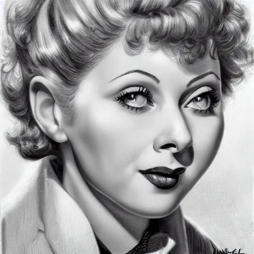 Prompt: the teenage daughter of jimmy durante and lucille ball by mort kunstler