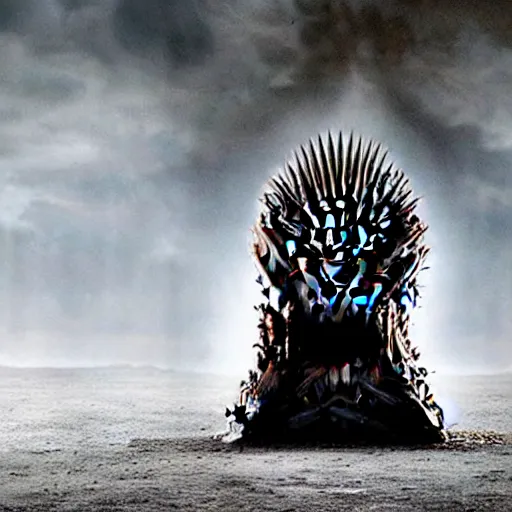 Image similar to Mario seizes the iron throne, game of thrones, indie album cover, postapocalyptic vibes, moody tones