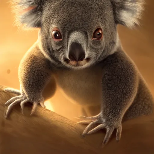 Image similar to ninja koala, award winning creature portrait photography, extremely detailed, artstation, 8 k, sensual lighting, incredible art, wlop, artgerm