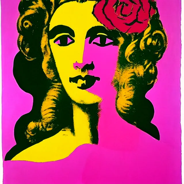 Prompt: a beautiful painting medusa's head is in the rose, by by andy warhol and henri matisse painting