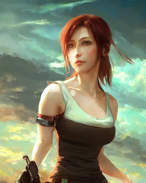 Prompt: elegant claire redfield in a green cottagecore dress, portrait, illustration, rim light, top light, summer clear blue sky, perfectly shaded, soft painting, art by krenz cushart and wenjun lin