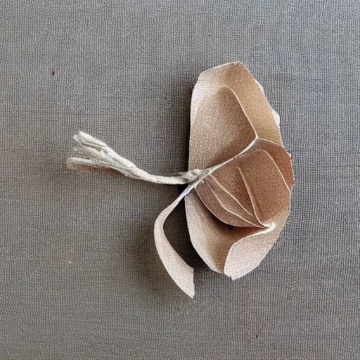 Prompt: artisan, handmade trinket, made from simple rolled paper