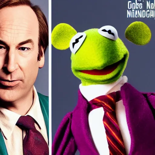 Prompt: Bob Odenkirk as Saul Goodman in the muppets