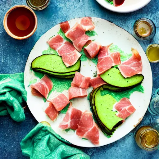 Prompt: photo of green eggs and ham, food photography