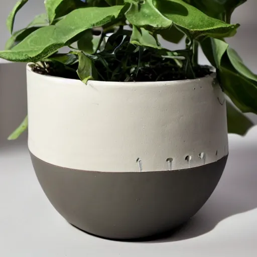 Image similar to a unique interesting pot made from connecting circles houseplants