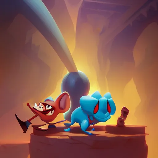 Image similar to hero world the ren & stimpy show, behance hd by jesper ejsing, by rhads, makoto shinkai and lois van baarle, ilya kuvshinov, rossdraws global illumination