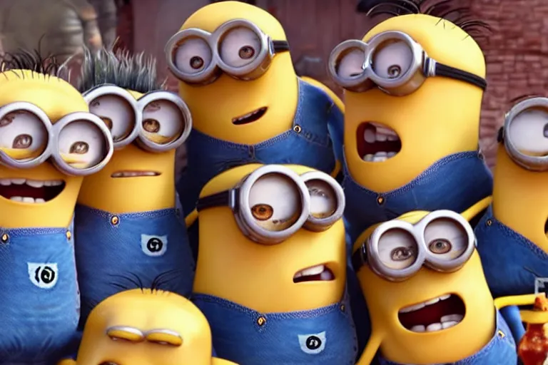 Image similar to guy fieri as all the minions in minions 3 rise of gru