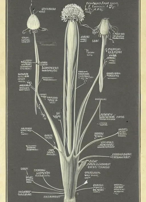 Prompt: centaurea cyanus, anatomy diagram