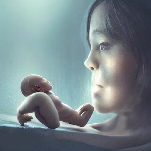 Image similar to a fairy fetus in utero, dramatic lighting, cinematic, establishing shot, extremely high detail, foto realistic, cinematic lighting, post processed, concept art, high details, cinematic, 8k resolution, beautiful detailed, photorealistic, digital painting, artstation, concept art, smooth, sharp focus, artstation trending, octane render, unreal engine