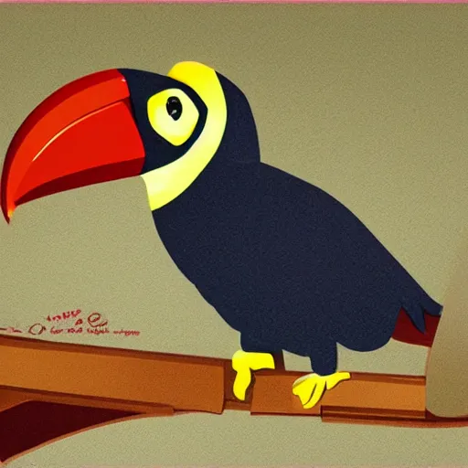 Prompt: photo of toucan detective