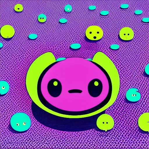 Image similar to portrait of a tamagotchi, japanese video game, 3 d render, risograph